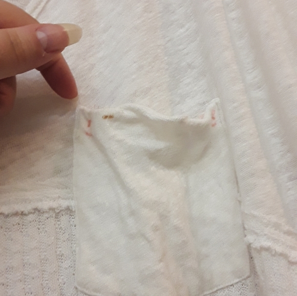 Free People White Yellow Ombre Knit W Neck Raw Dolman Top S - Picture 5 of 9